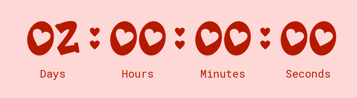 Valentine’s Day countdown timer GIF