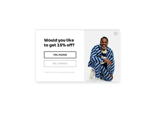 Two-step email signup popup template