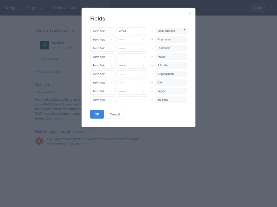 How to integrate widgets with Klaviyo Getsitecontrol