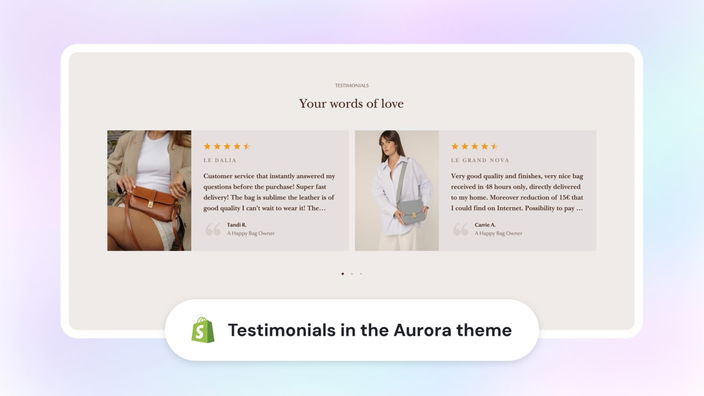 Video cover. Testimonials in the Aurora theme