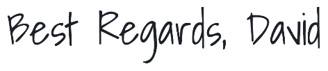 Handwritten-style calligraphy text example for a “best regards” email signature.