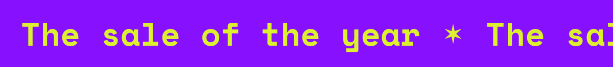 Scrolling text GIF for New Year sale