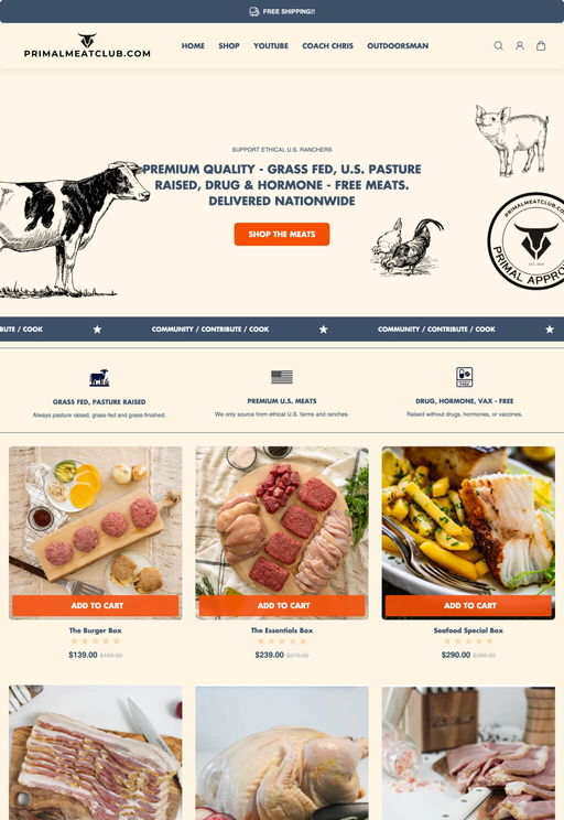 Store example. primalmeatclub