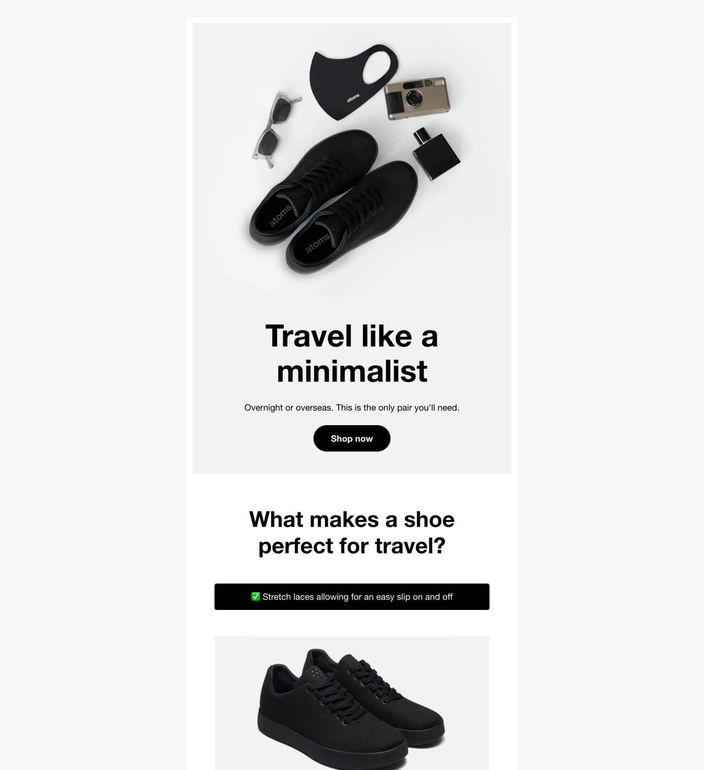 Email example. Atoms