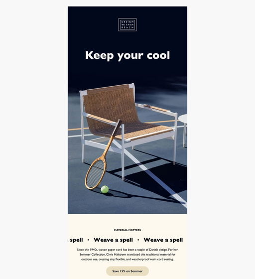 Email example. Design Within Reach