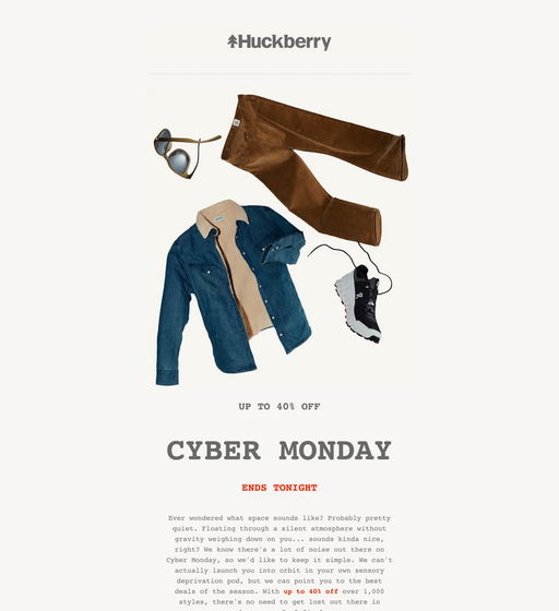 Email example. Huckberry