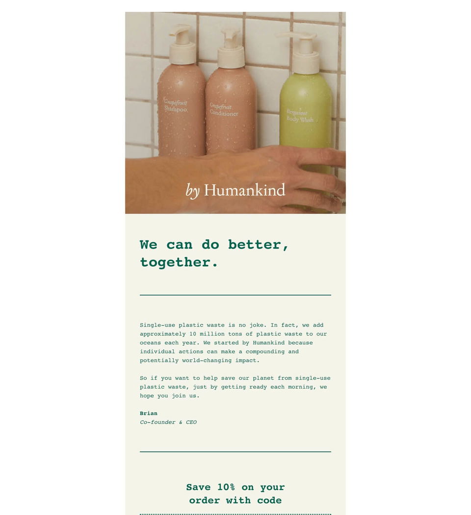 Email example. Humankind