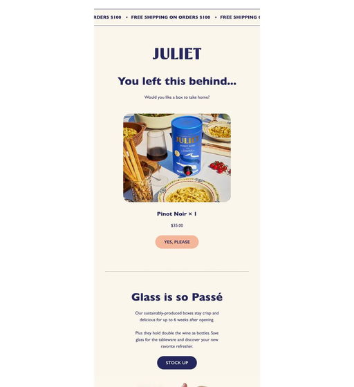 Email example. Juliet
