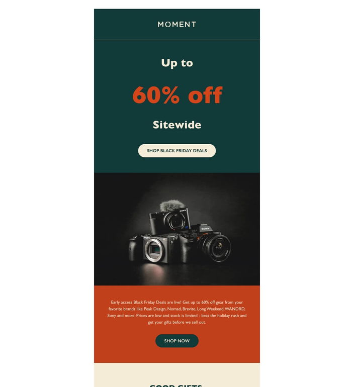 Email example. Moment