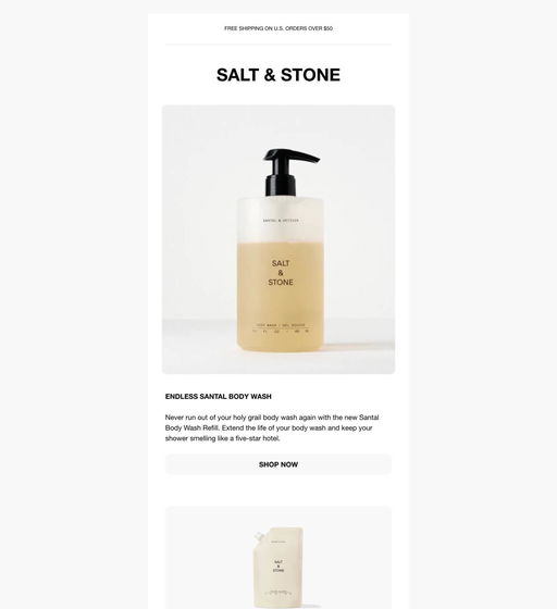 Email example. Salt & Stone