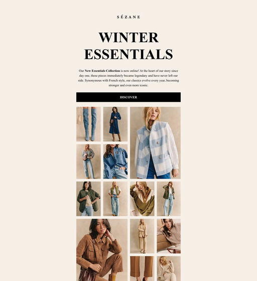 Email example. Sezane