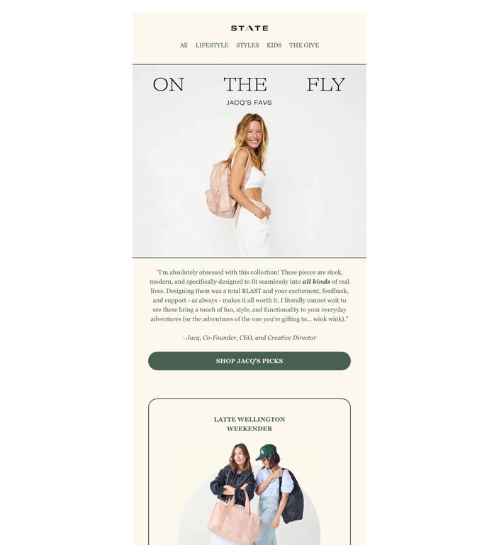 Email example. State