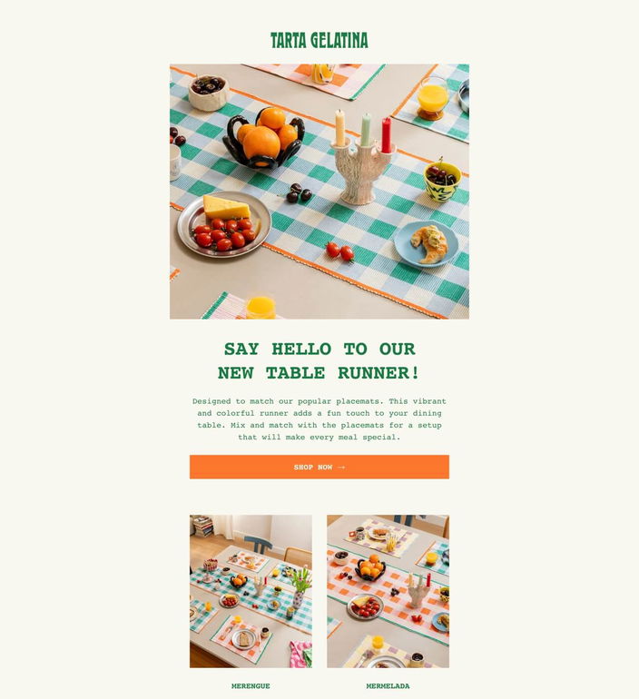 Email example. Tarta Gelatina