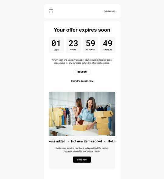 Email example. Template. Your offer expires soon