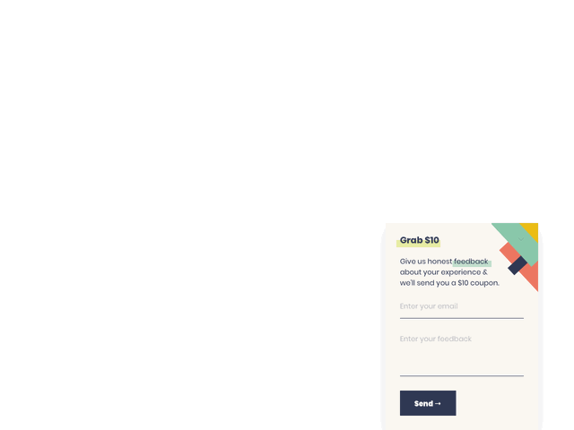 Exit-intent email pop-up to prevent webpage abandonment