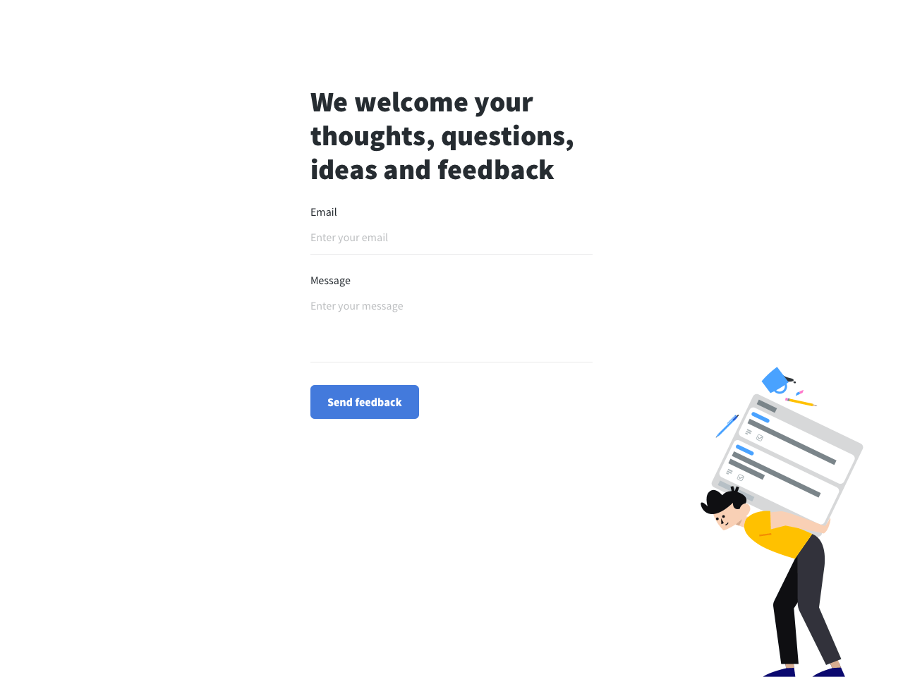 Fullscreen feedback form