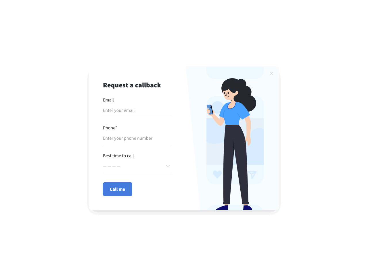 Simple callback request form