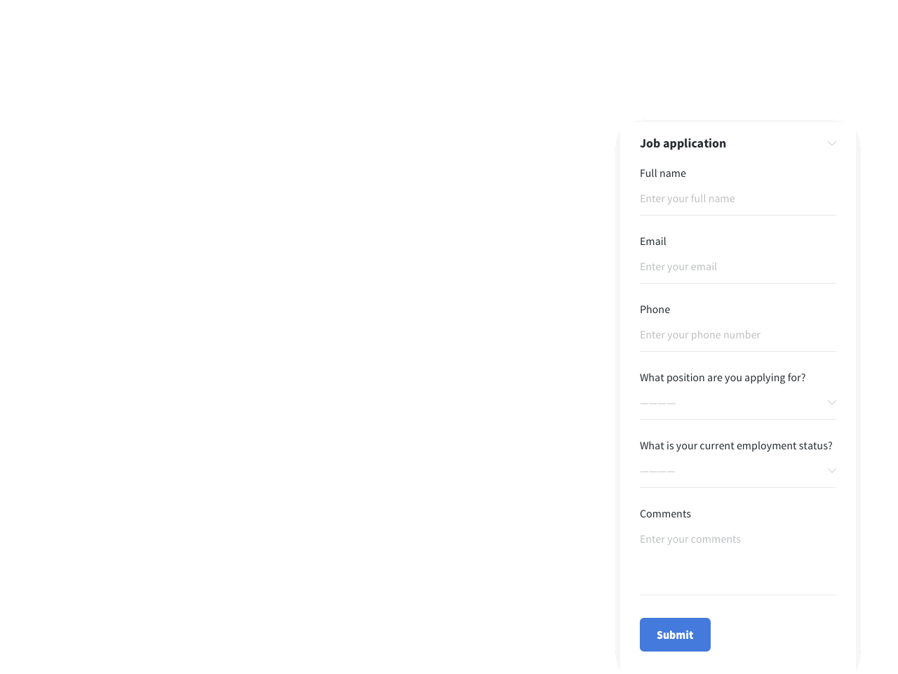 Simple job application form