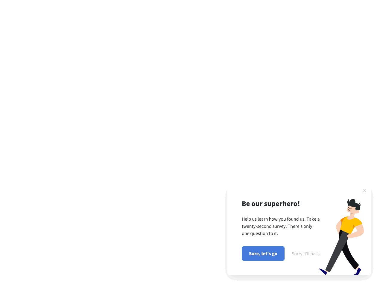 Eye-catching launcher for a survey widget