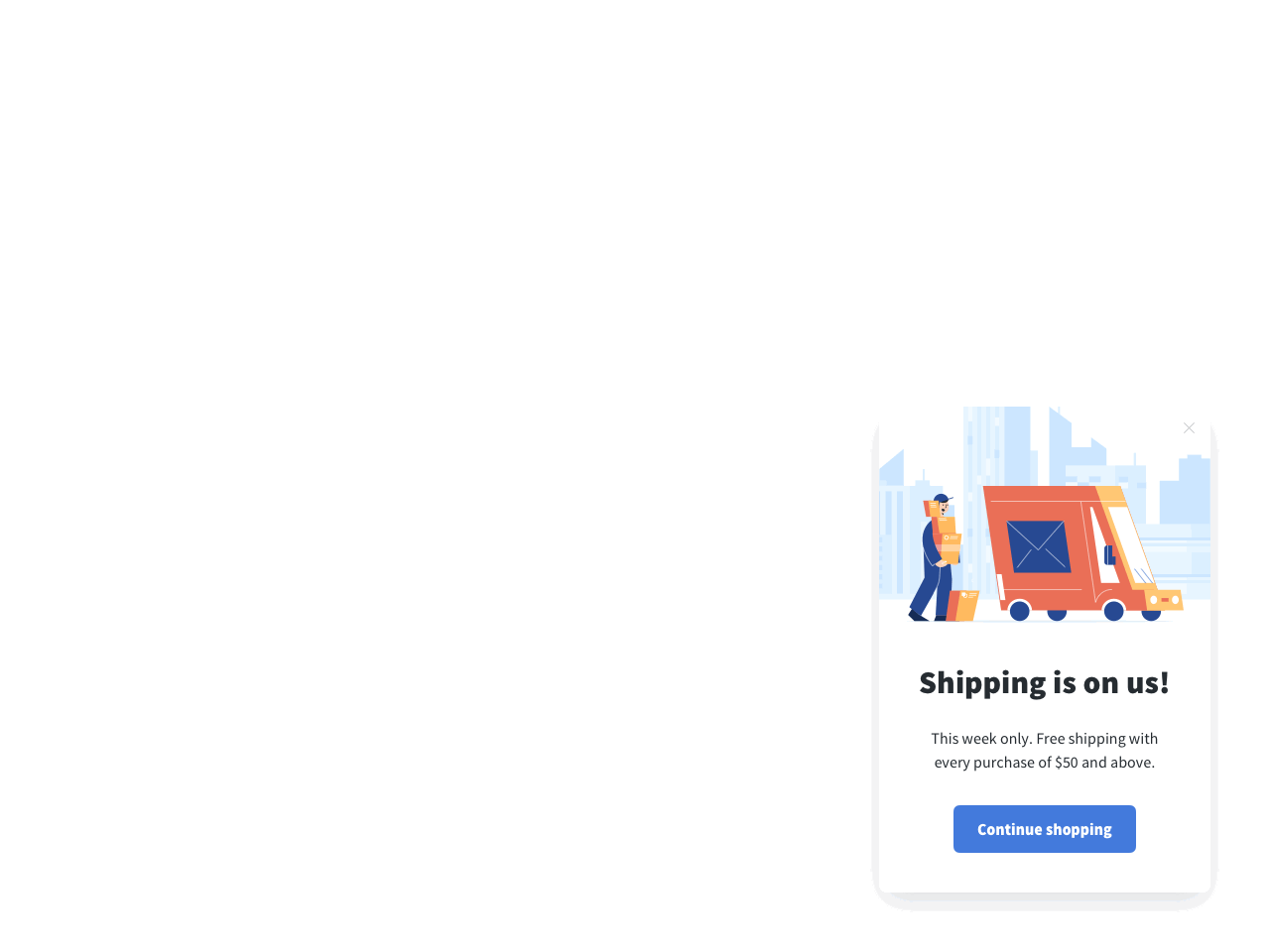 Free shipping announcement