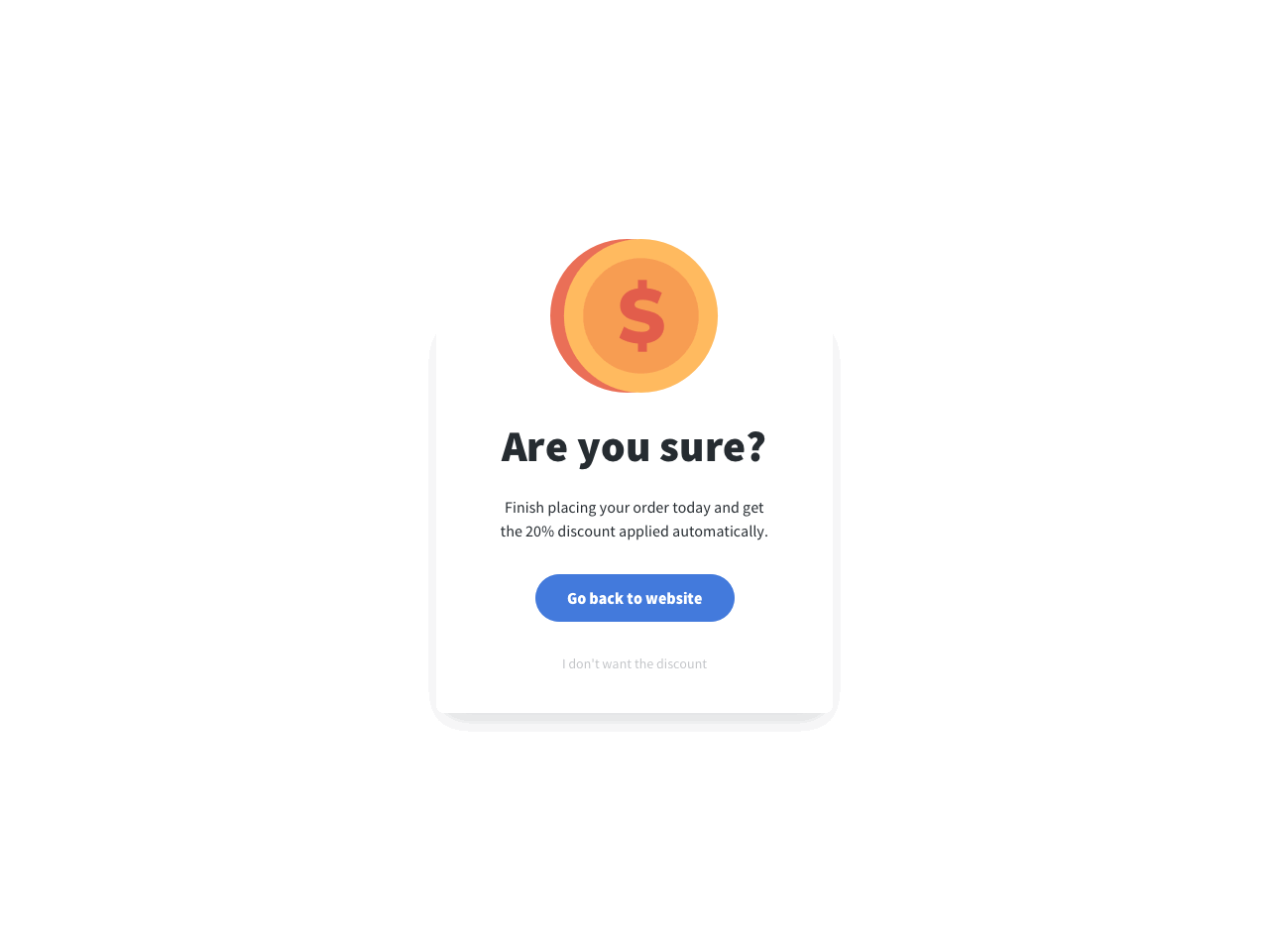 Exit-intent with a discount offer