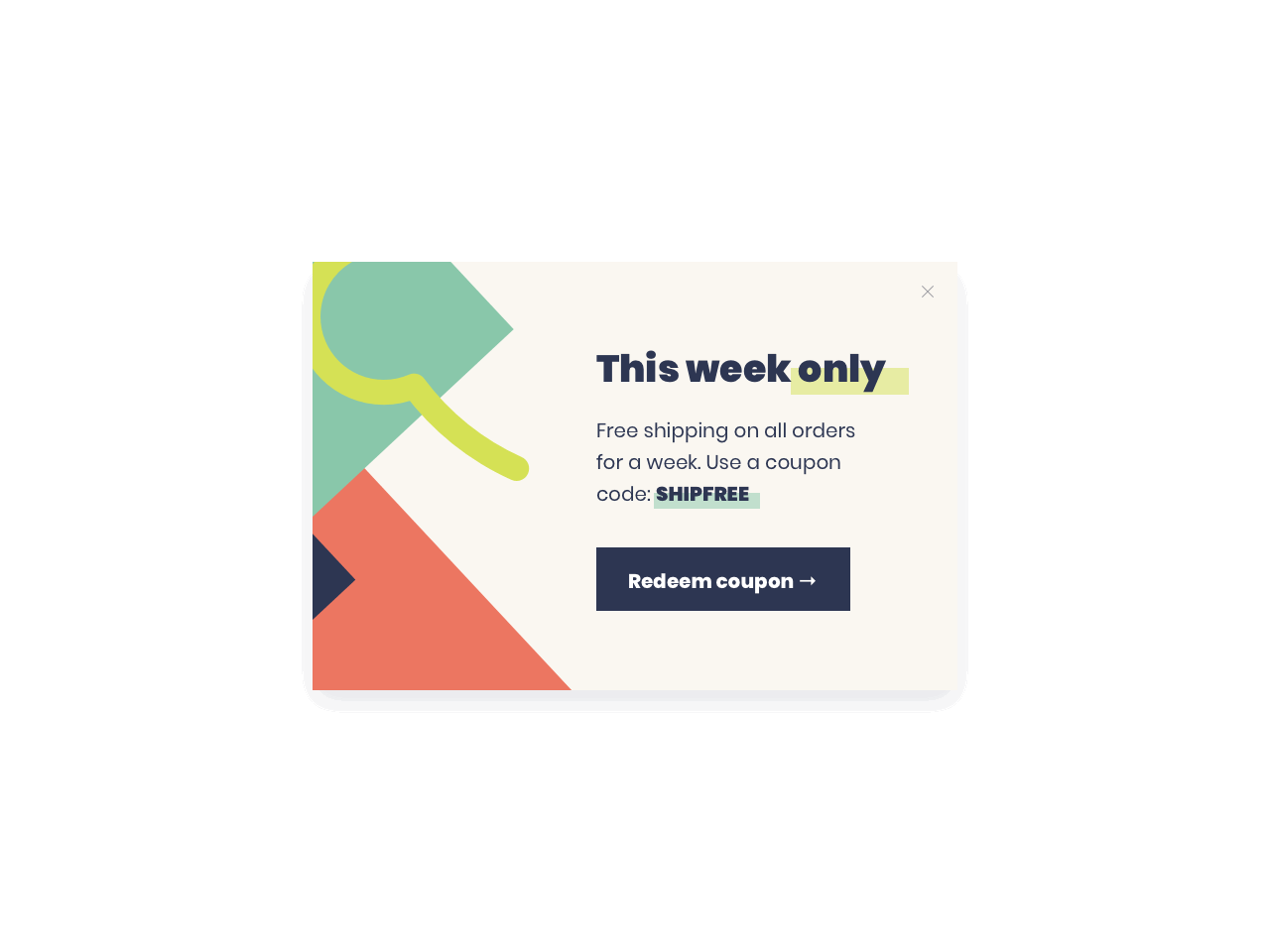 Coupon for free shipping