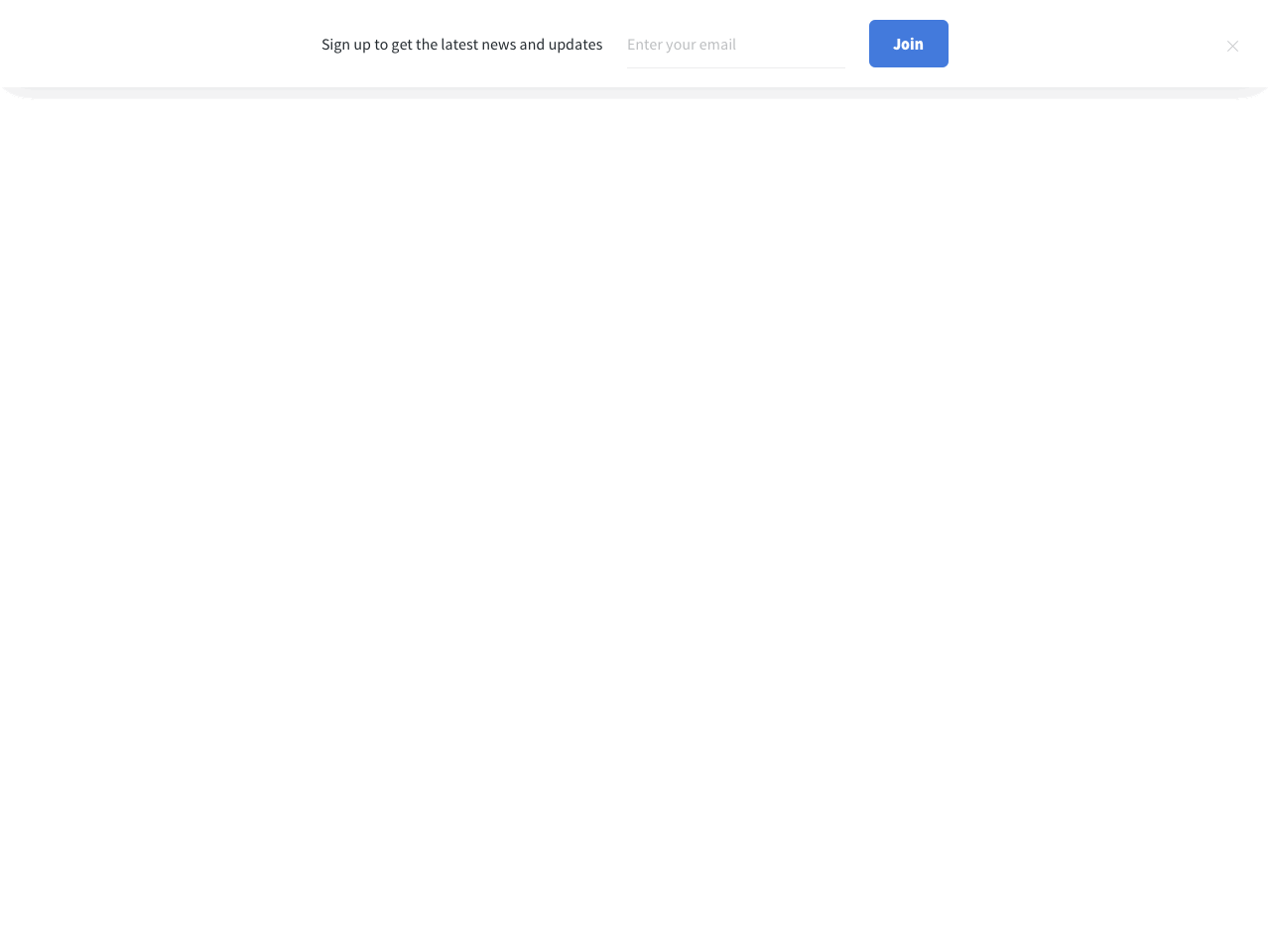 Floating bar with an email form