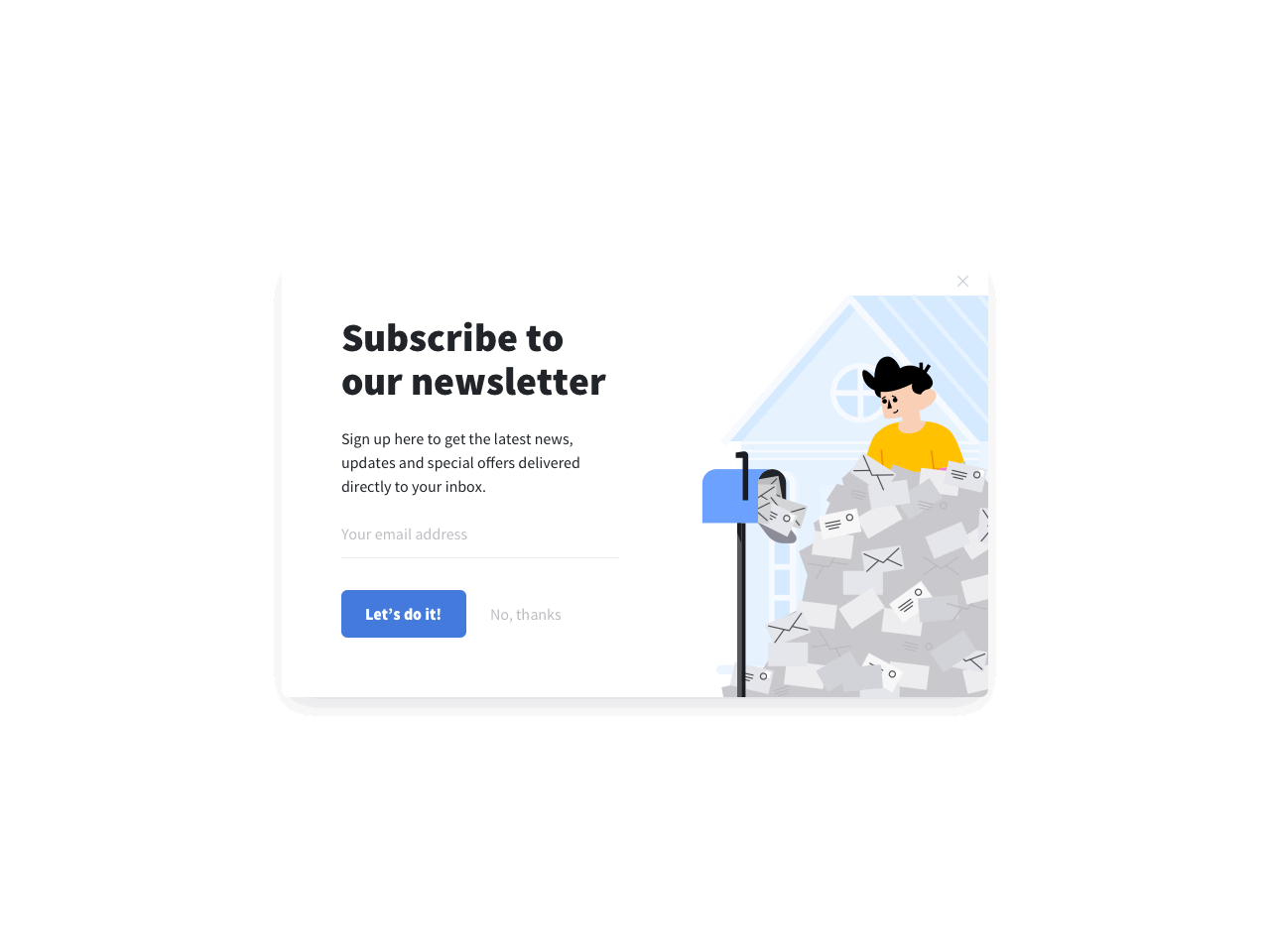 Simple subscription form with an image