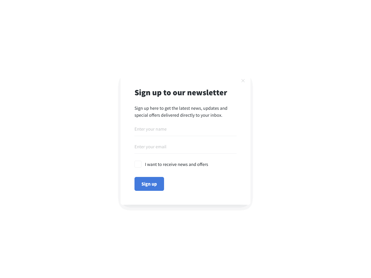 Simple subscription form with a consent checkbox