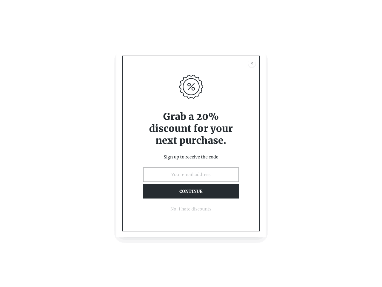 Sign up and grab a discount