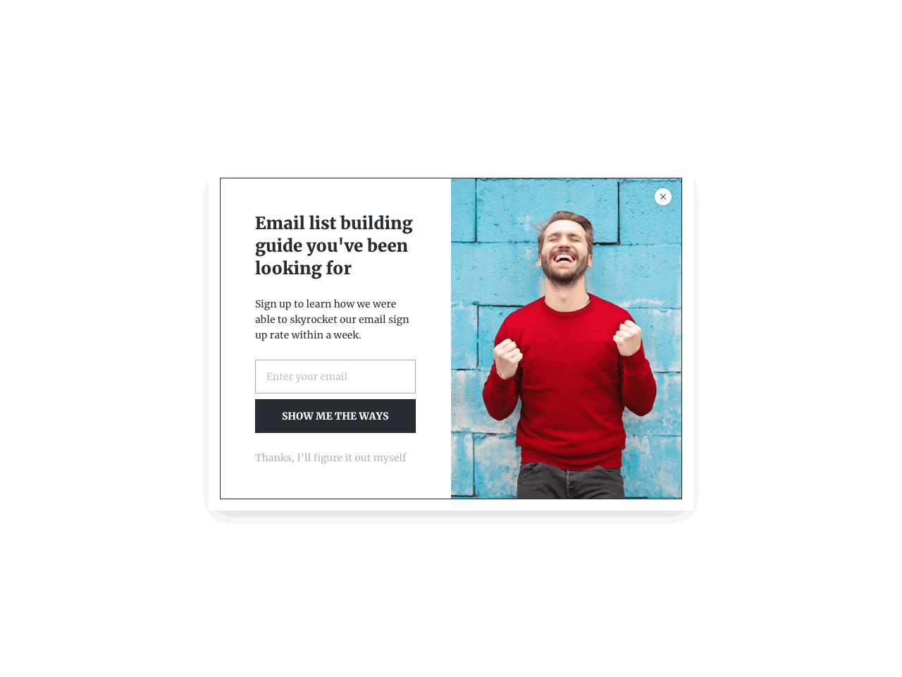 Sign up and get an email list building guide