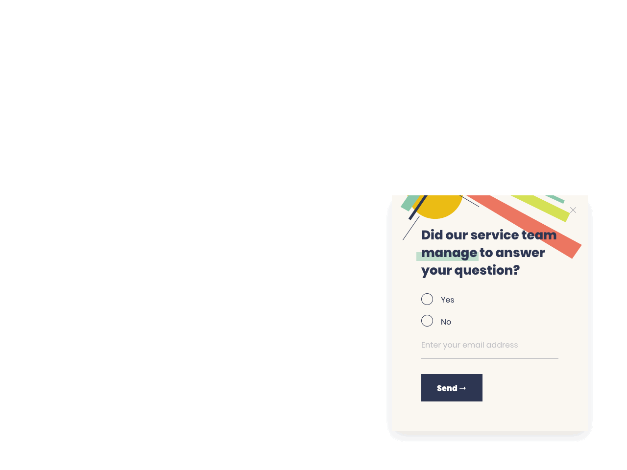 Colorful customer service feedback survey