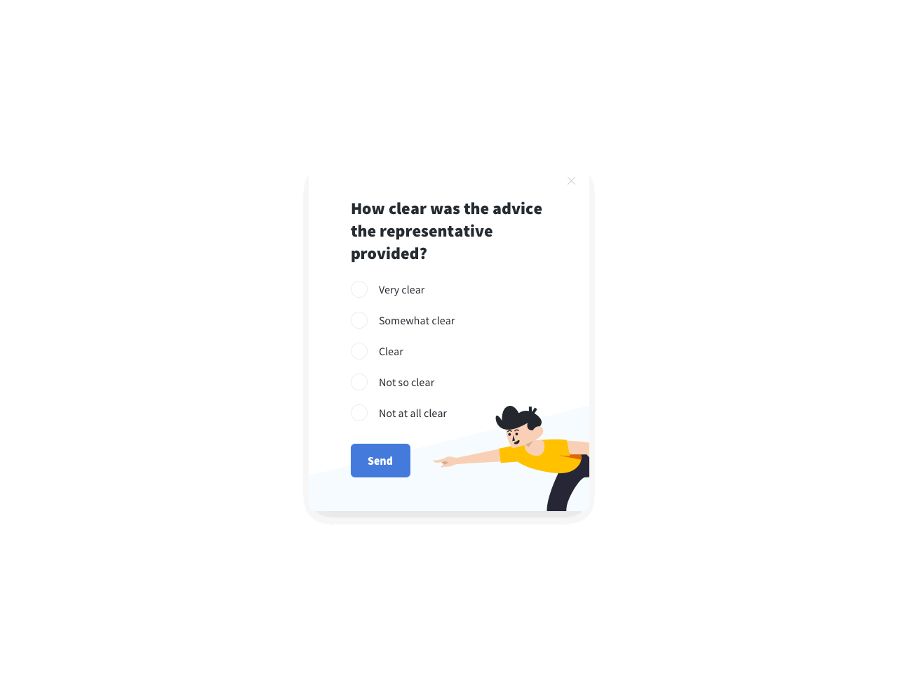 Customer service survey with a multiple answer question
