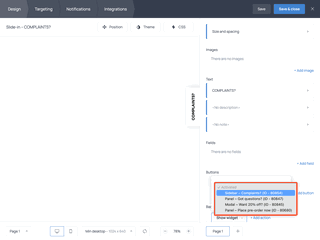 How to connect a floating complaint button and a form on a website