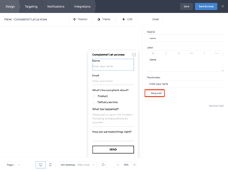 Some fields in a complaint form may remain optional