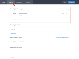 How to select pages where the complaint form should be displayed