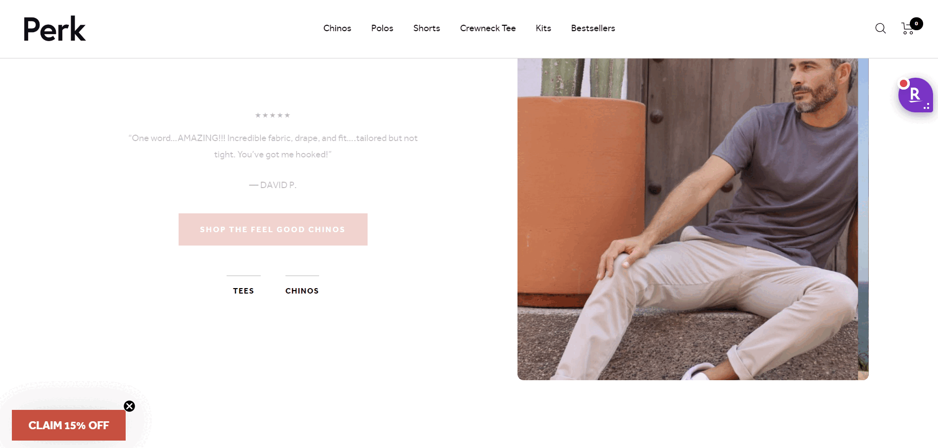 Perk uses a two-step newsletter signup form to build their email list