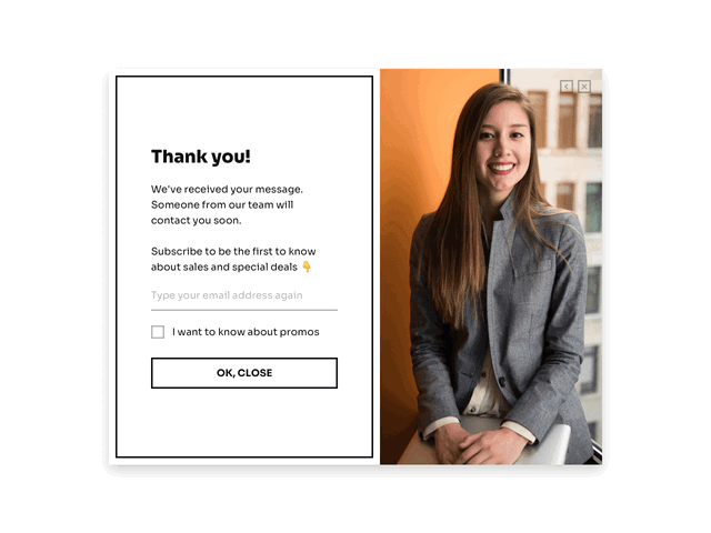 What to use instead of Thank you for contacting us at the end of the form