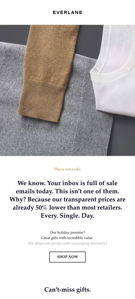 Email example. Everlane