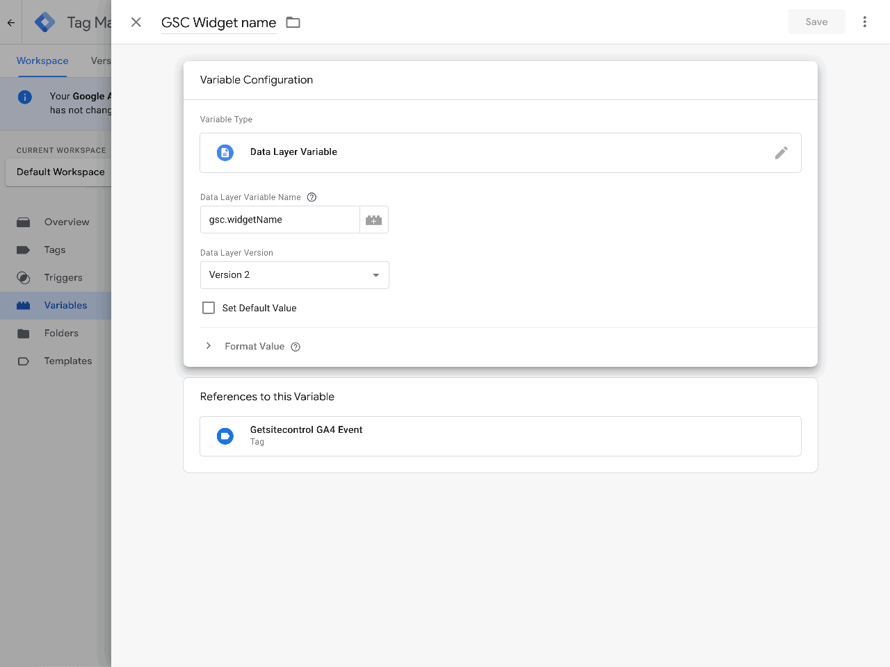 Setting up a Widget Name variable
