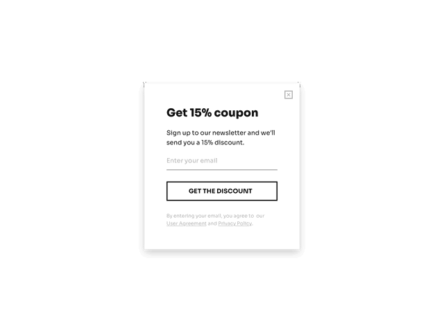 Email opt-in popup to help fashion brands grown their email lists