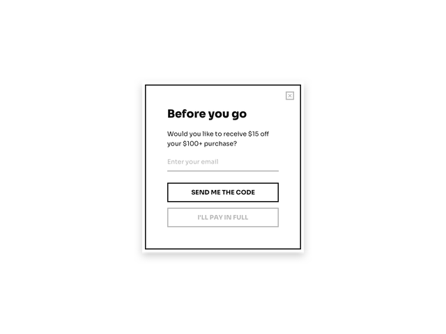 Exit-intent popup for Shopify featuring an email opt-in form