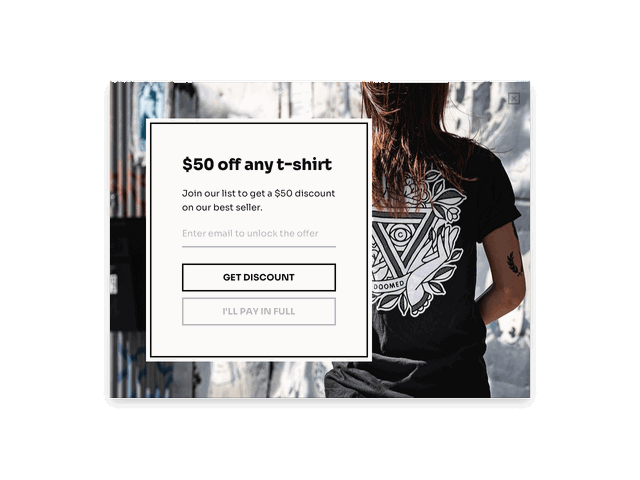 Website popups featuring an opt-out button