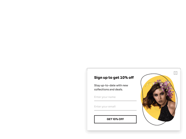 Email opt-in popup designed to slide in from the side