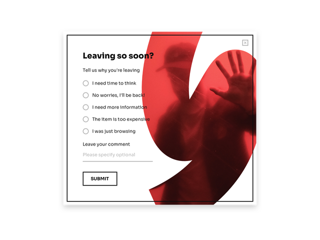 Exit-intent survey popup for online stores