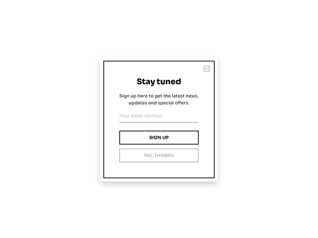Email opt-in popup template, powered by Getsitecontrol