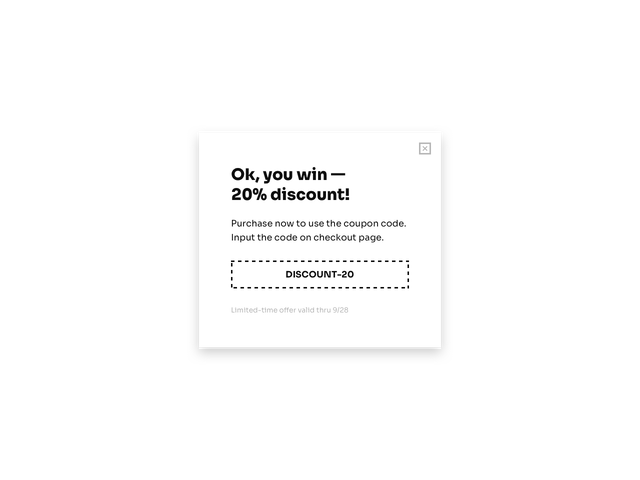 Exit-intent popup for Shopify featuring a coupon