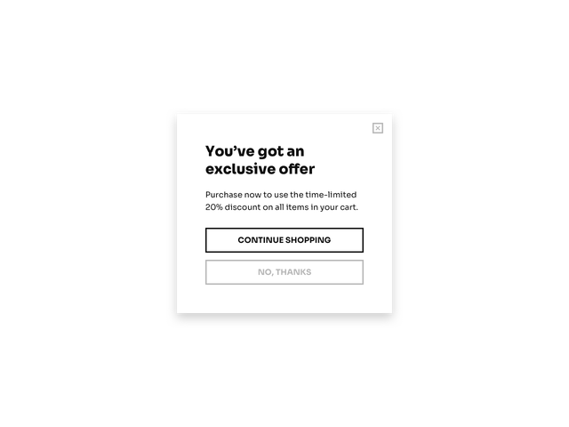 Exit-intent popup for Shopify offering a discount to complete a purchase
