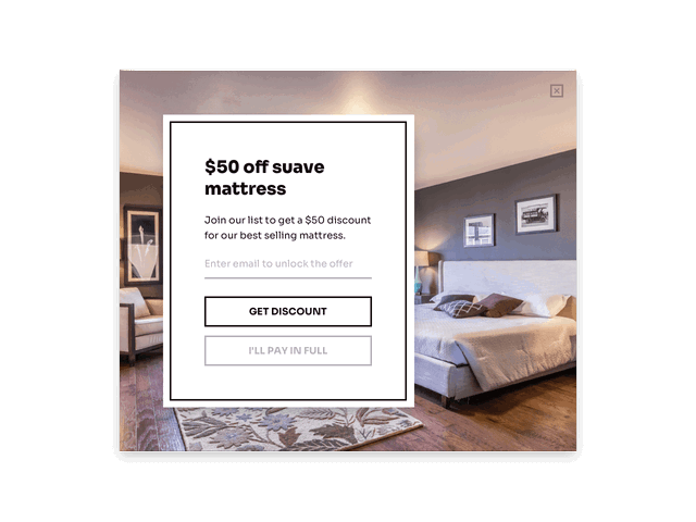 Personalized email popup template by Getsitecontrol