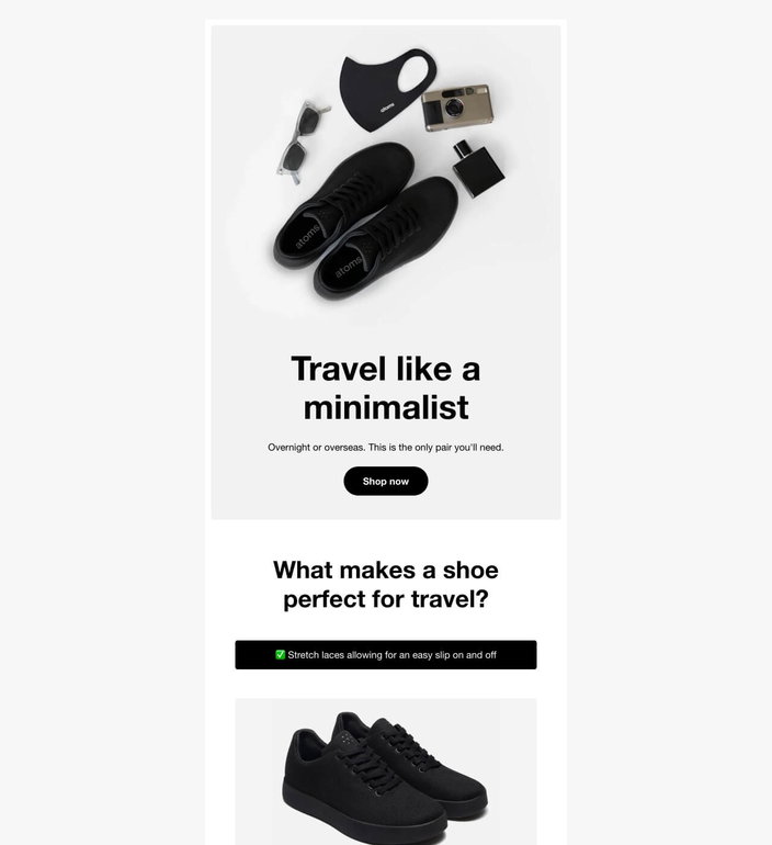 Email example. Atoms